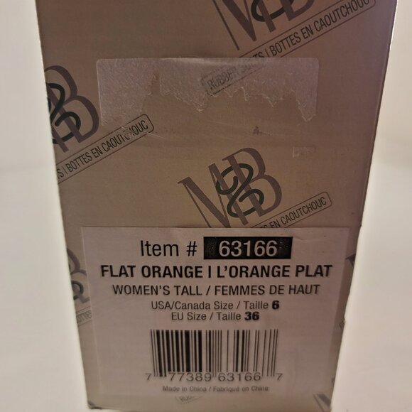 Moneysworth and Best Flat Orange Rubber Boots Size 6 - Picture 3 of 3